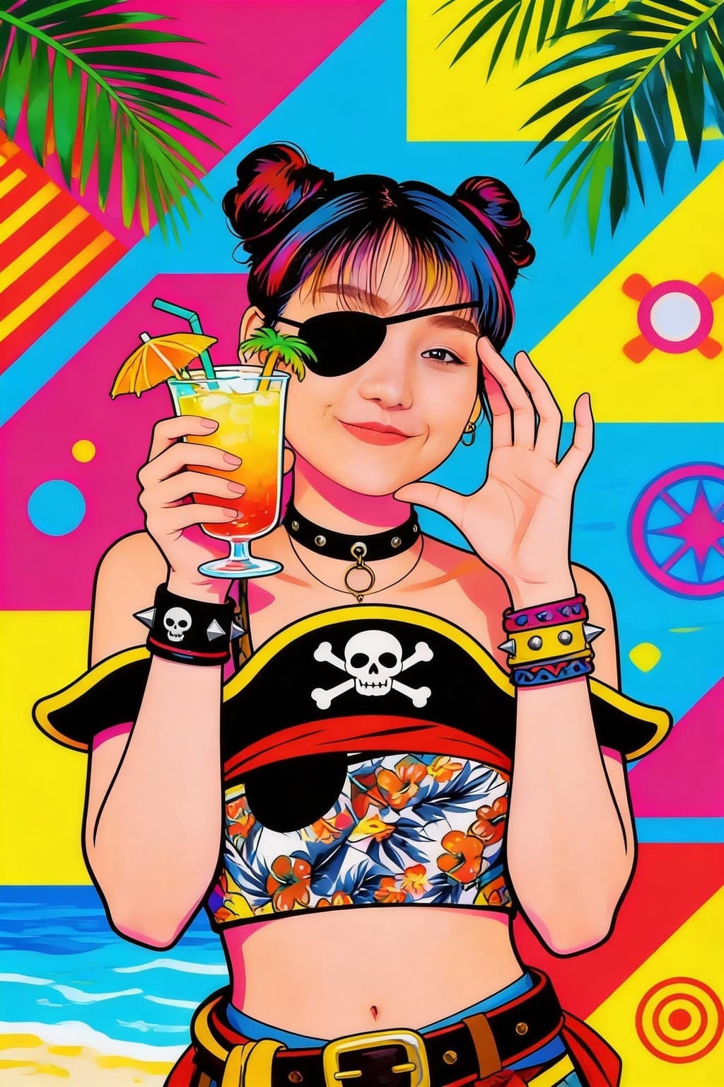 ตัวอย่างธีม Pirate Pop art Women